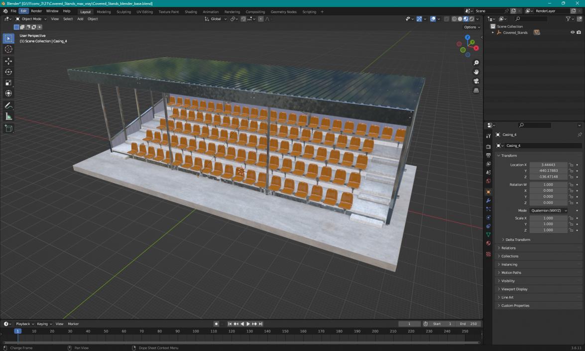 Covered Stands 3D model