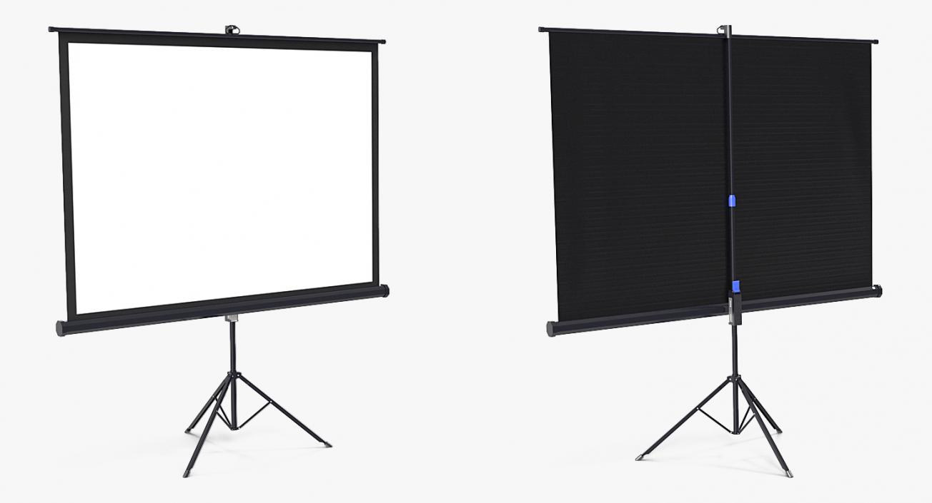 Portable Tripod Projection Screen Black 3D model