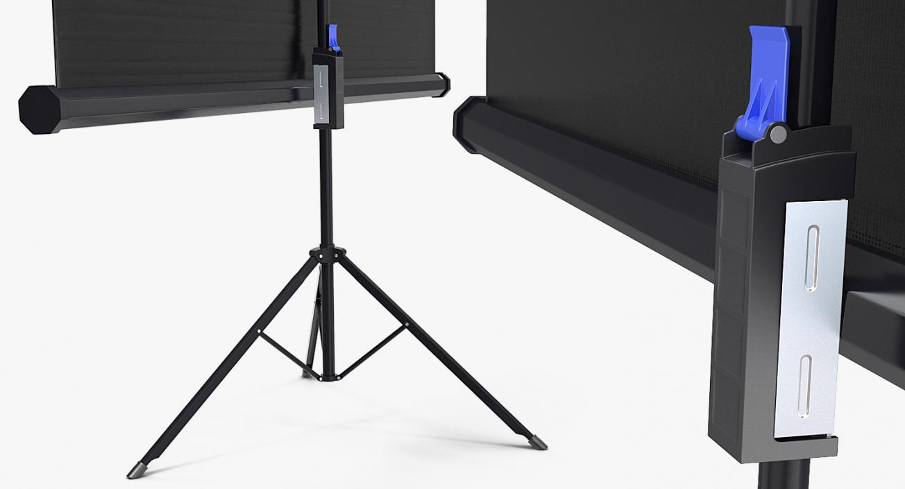 Portable Tripod Projection Screen Black 3D model