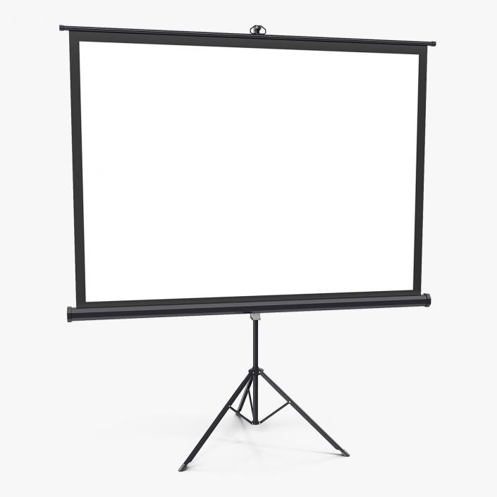 Portable Tripod Projection Screen Black 3D model