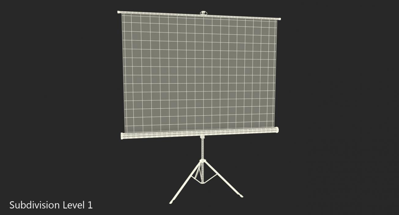 Portable Tripod Projection Screen Black 3D model