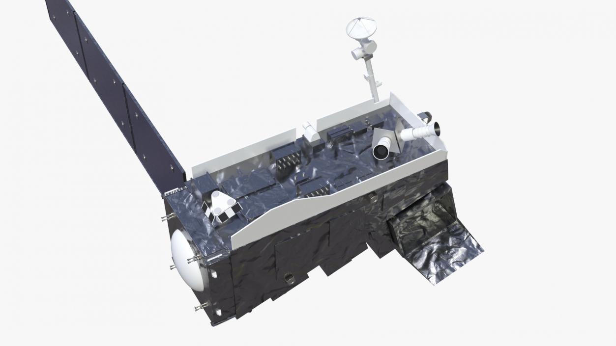 Satellite with Solar Panels 3D