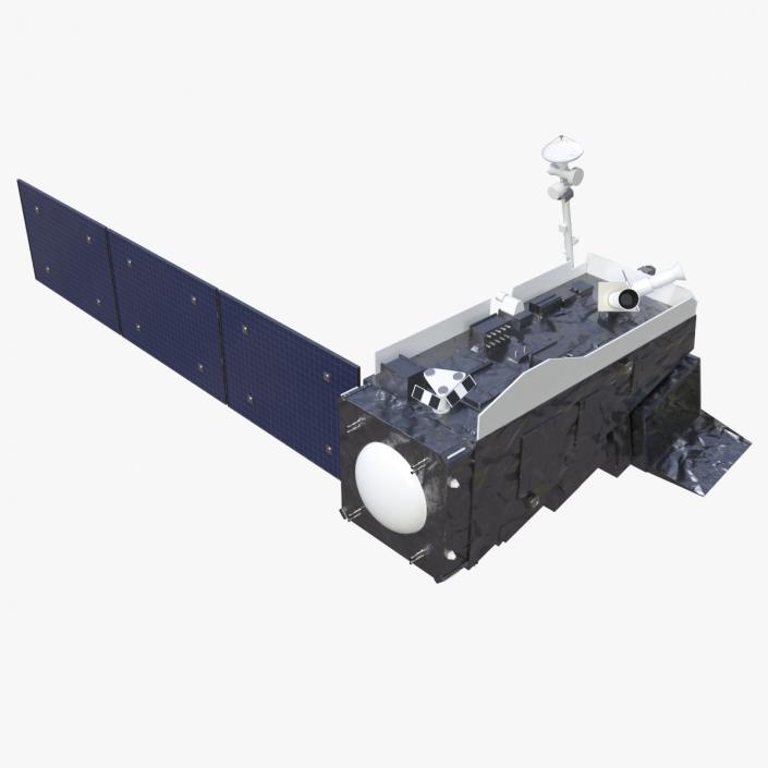 Satellite with Solar Panels 3D