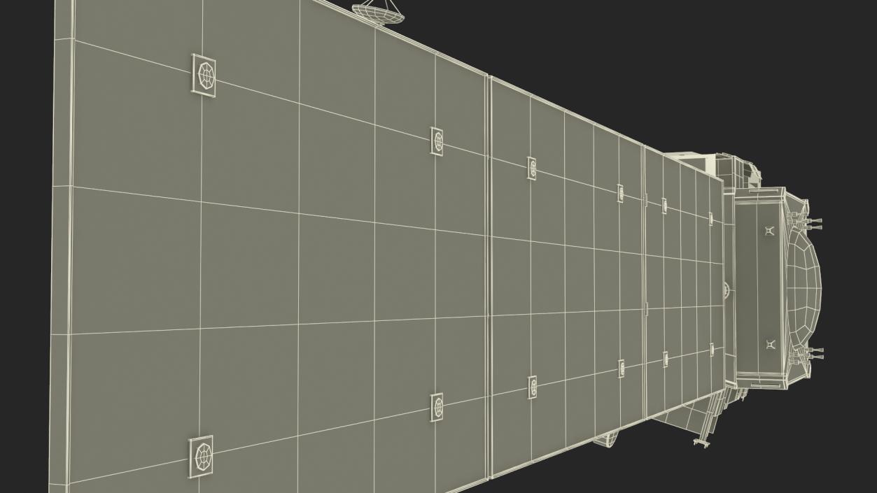 Satellite with Solar Panels 3D