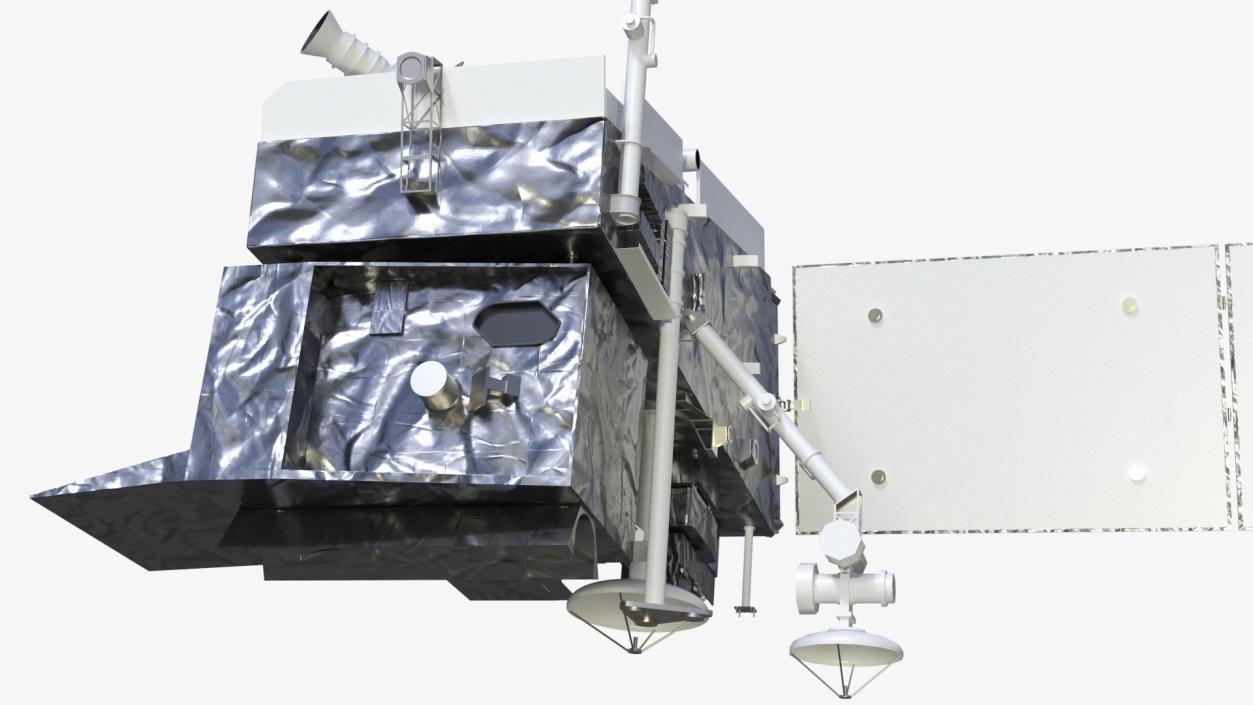 Satellite with Solar Panels 3D