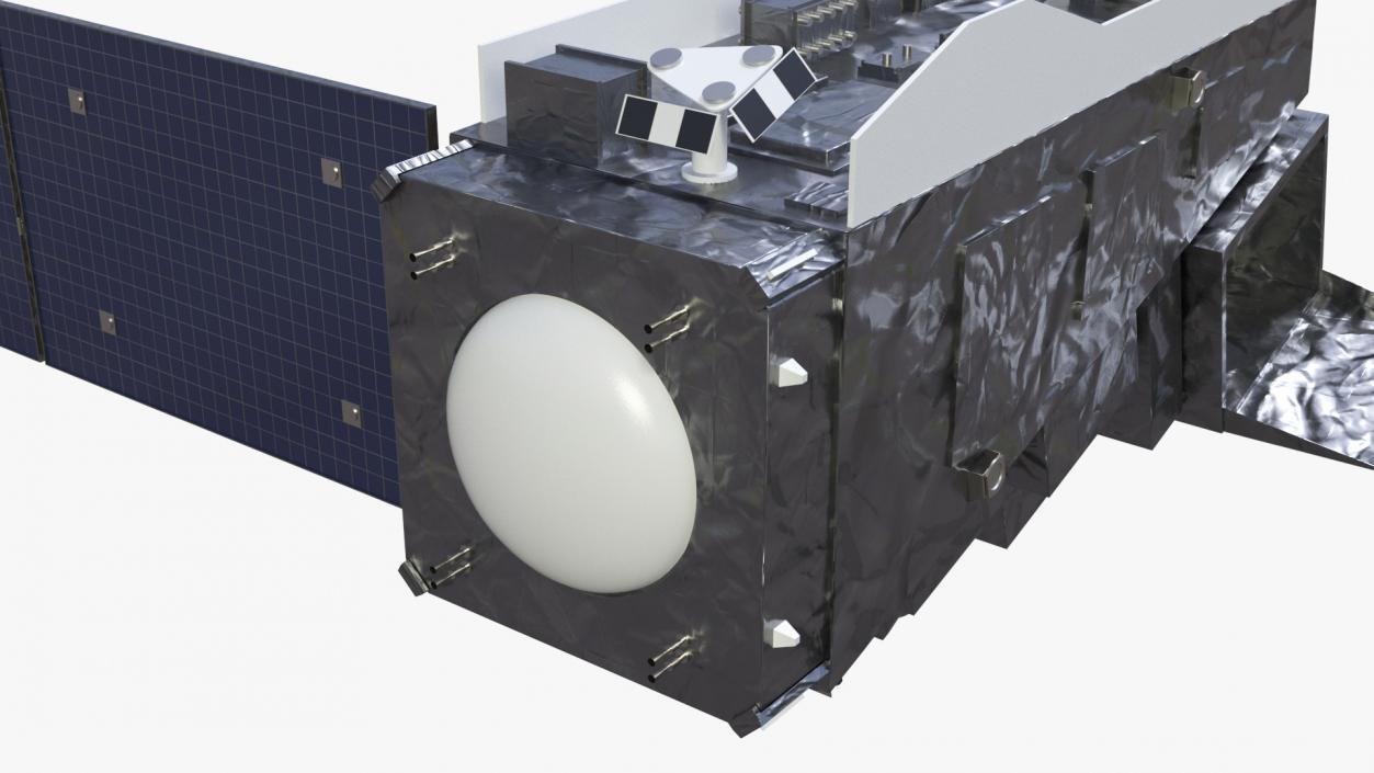 Satellite with Solar Panels 3D