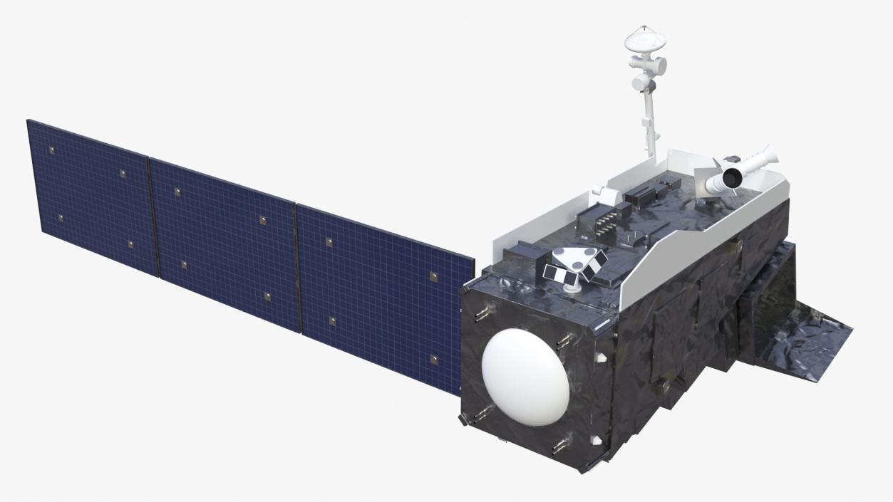 Satellite with Solar Panels 3D