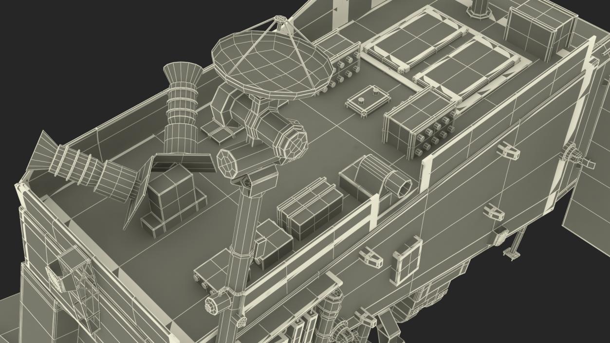 Satellite with Solar Panels 3D