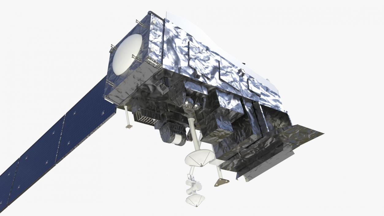 Satellite with Solar Panels 3D