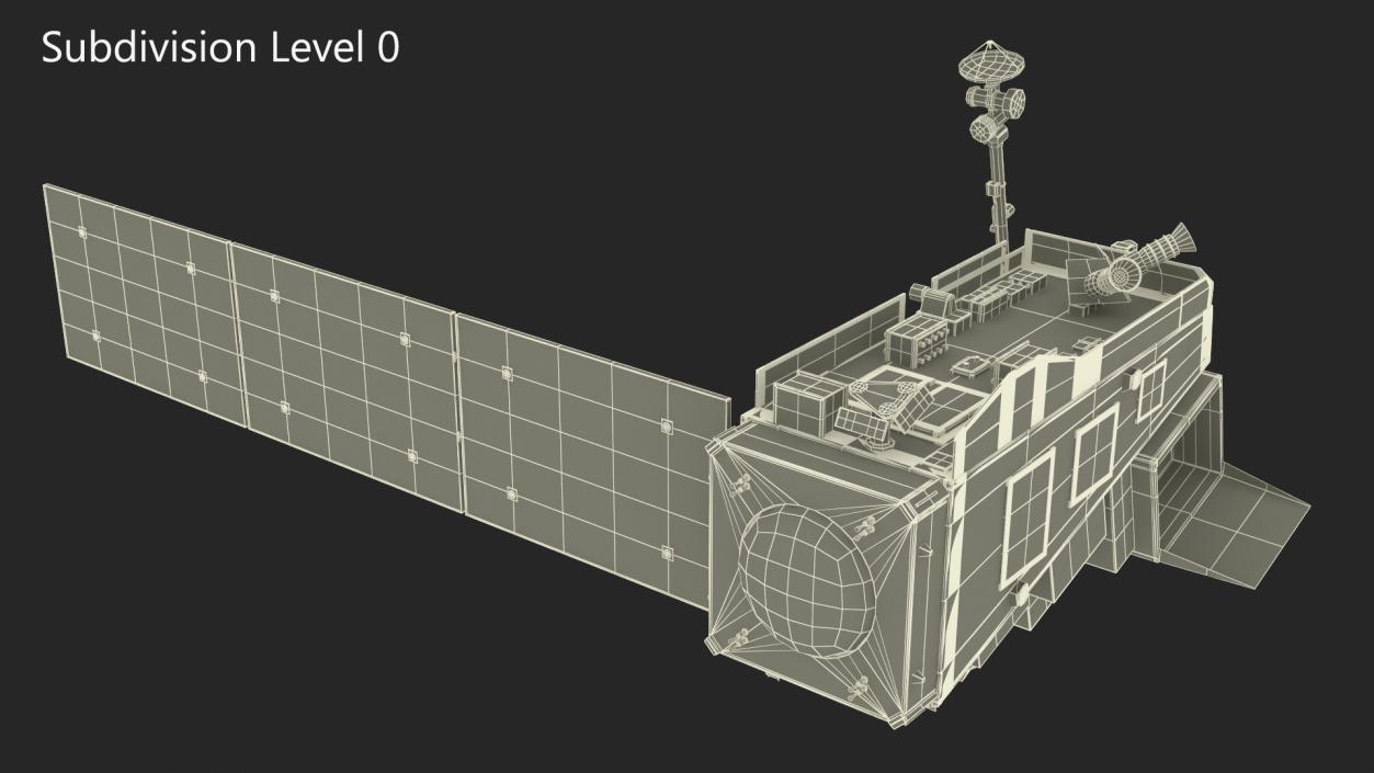 Satellite with Solar Panels 3D