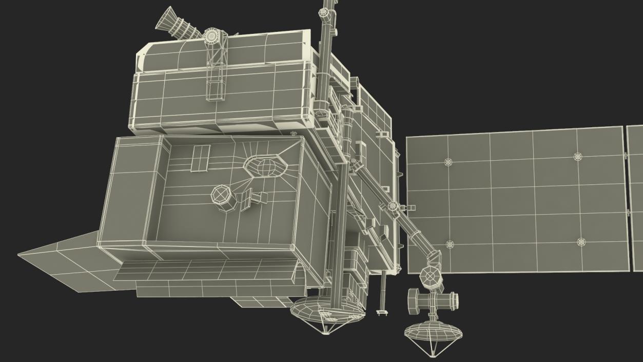 Satellite with Solar Panels 3D