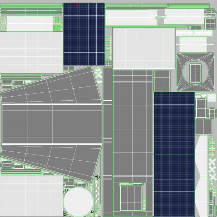 Satellite with Solar Panels 3D