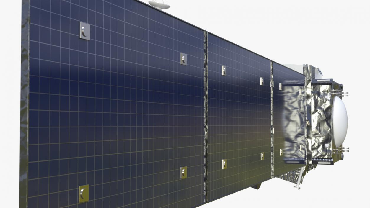 Satellite with Solar Panels 3D