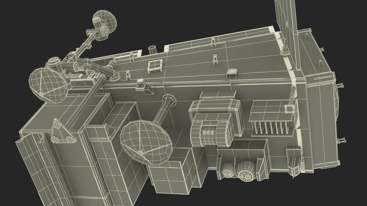 Satellite with Solar Panels 3D