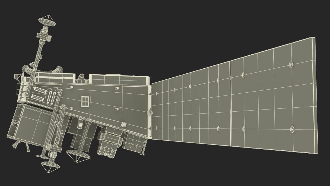 Satellite with Solar Panels 3D