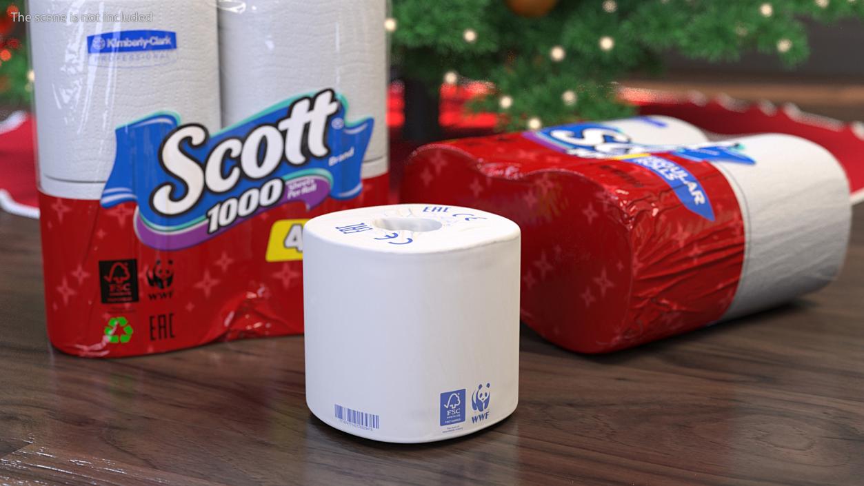 3D Individually Wrapped Toilet Paper Roll model