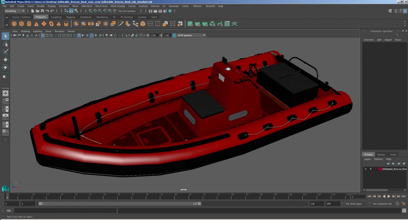 Inflatable Rescue Boat 3D