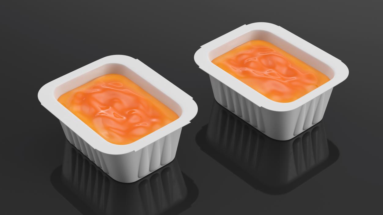 Sweet and Sour Sauce in White Dip Pot 3D