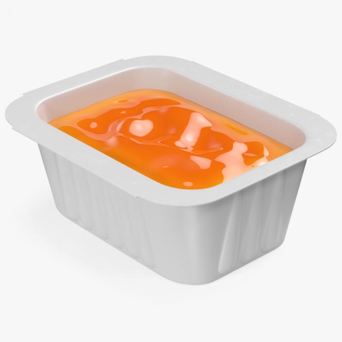 Sweet and Sour Sauce in White Dip Pot 3D