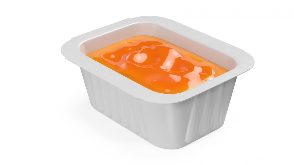 Sweet and Sour Sauce in White Dip Pot 3D