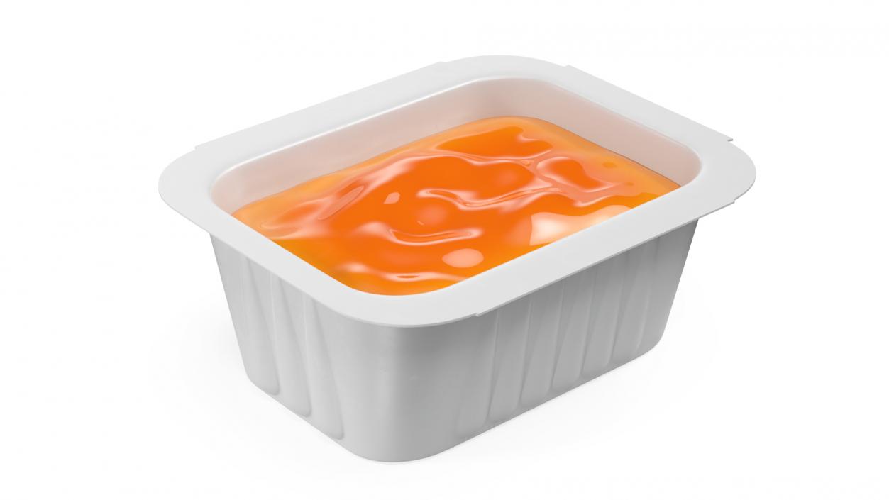 Sweet and Sour Sauce in White Dip Pot 3D