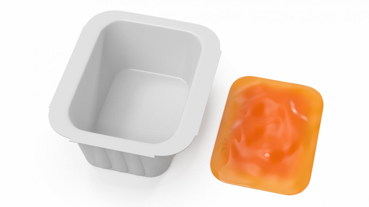 Sweet and Sour Sauce in White Dip Pot 3D