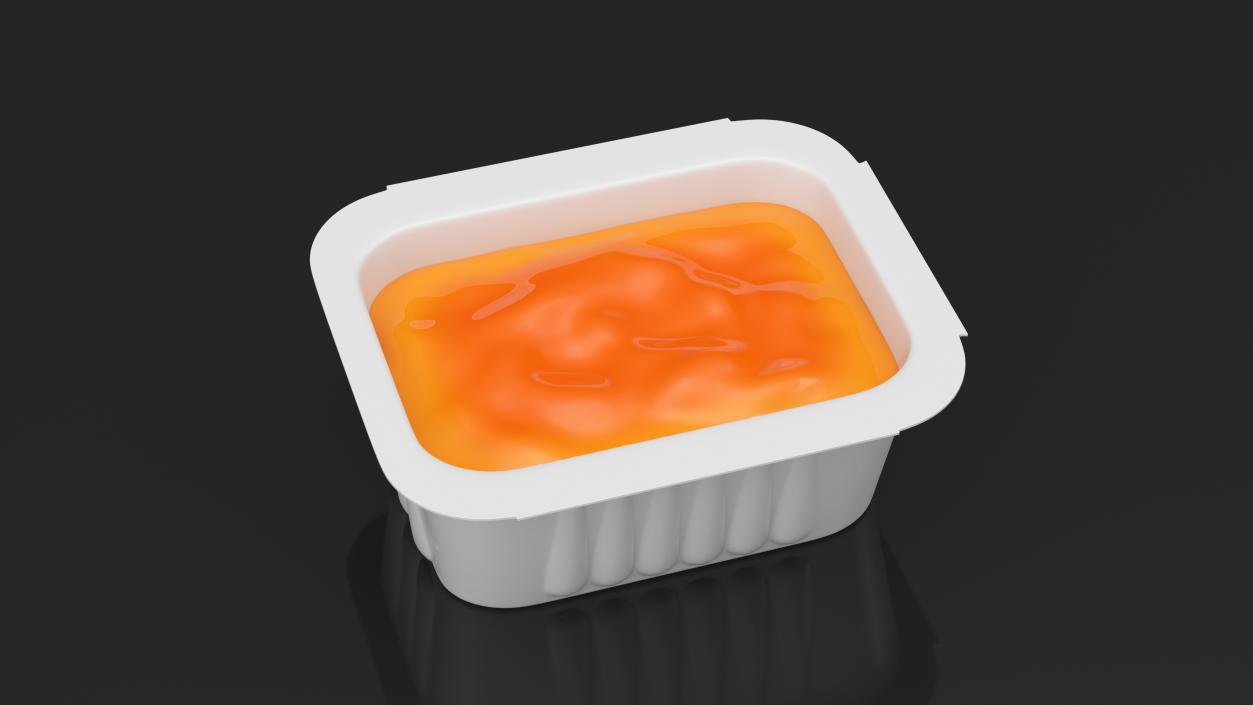 Sweet and Sour Sauce in White Dip Pot 3D