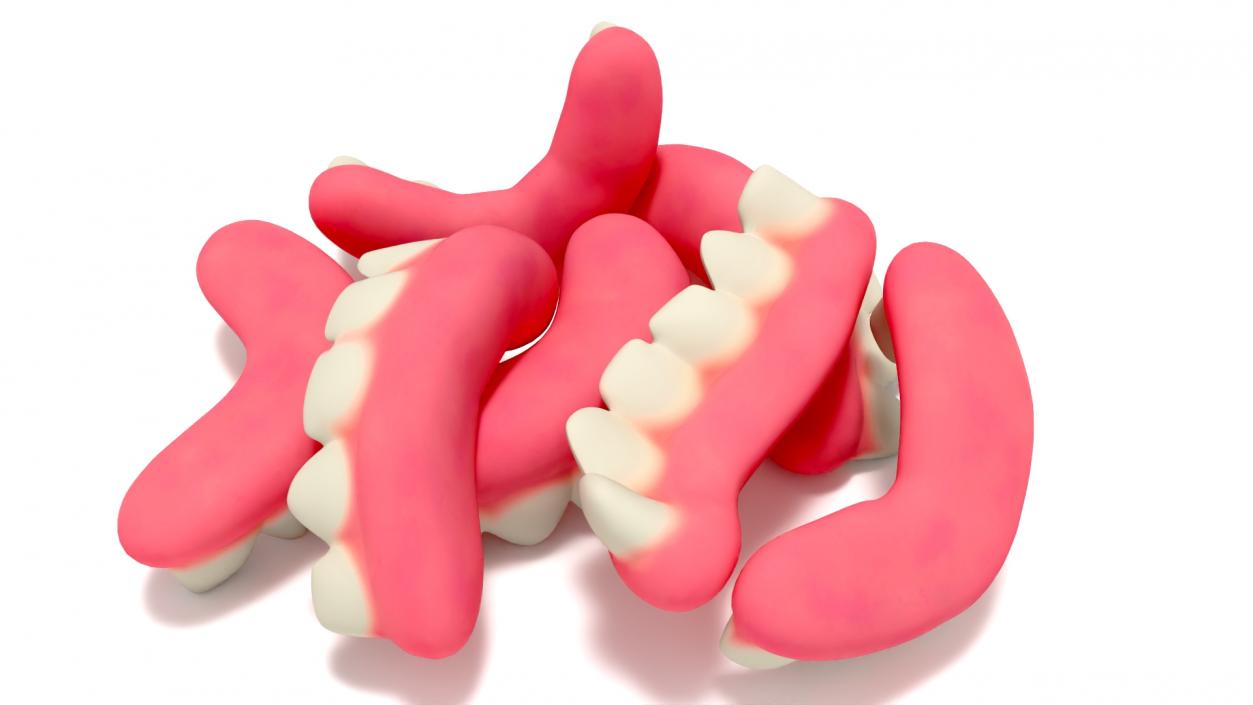 Gummy Teeth Candies Bunch 2 3D