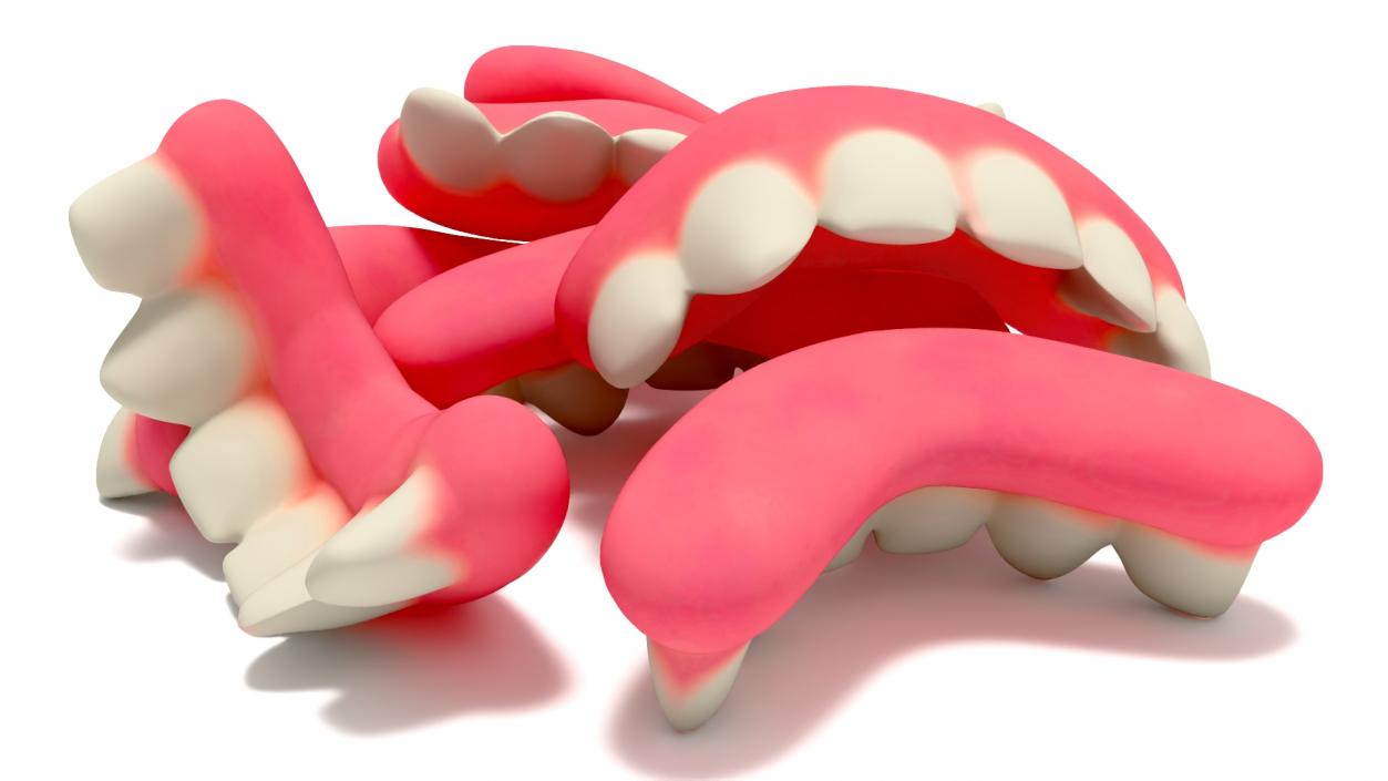 Gummy Teeth Candies Bunch 2 3D