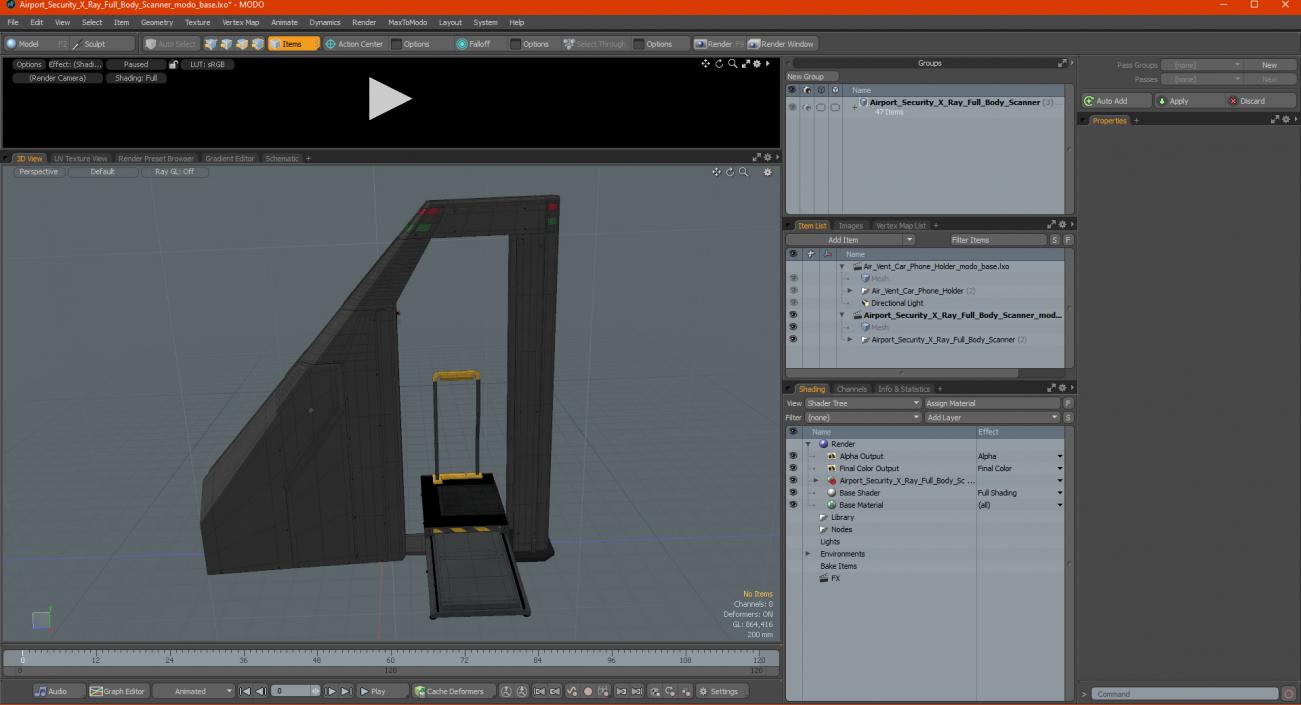 3D model Airport Security X Ray Full Body Scanner