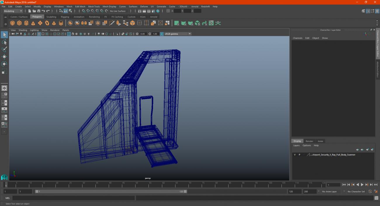 3D model Airport Security X Ray Full Body Scanner