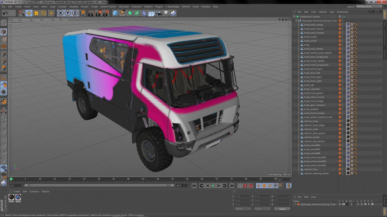 Hydrogen Powered Racing Truck 3D model