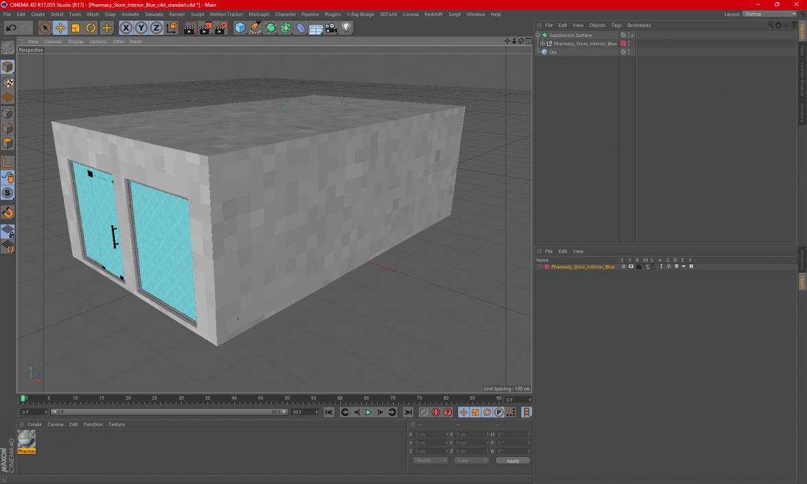 3D Pharmacy Store Interior Blue model