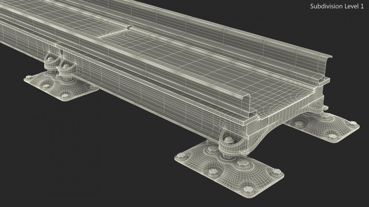 3D Industrial Narrow Railway Rails