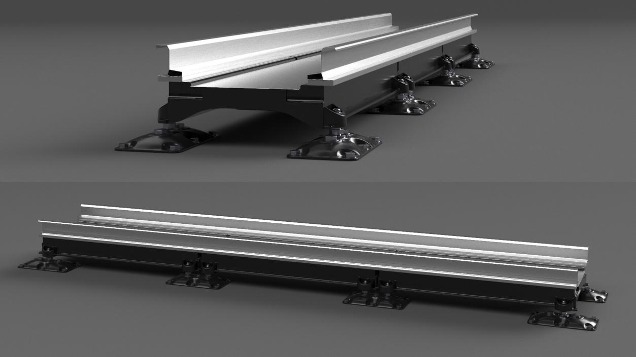 3D Industrial Narrow Railway Rails