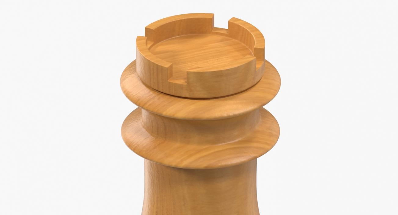 Wooden Chess Rook 3D