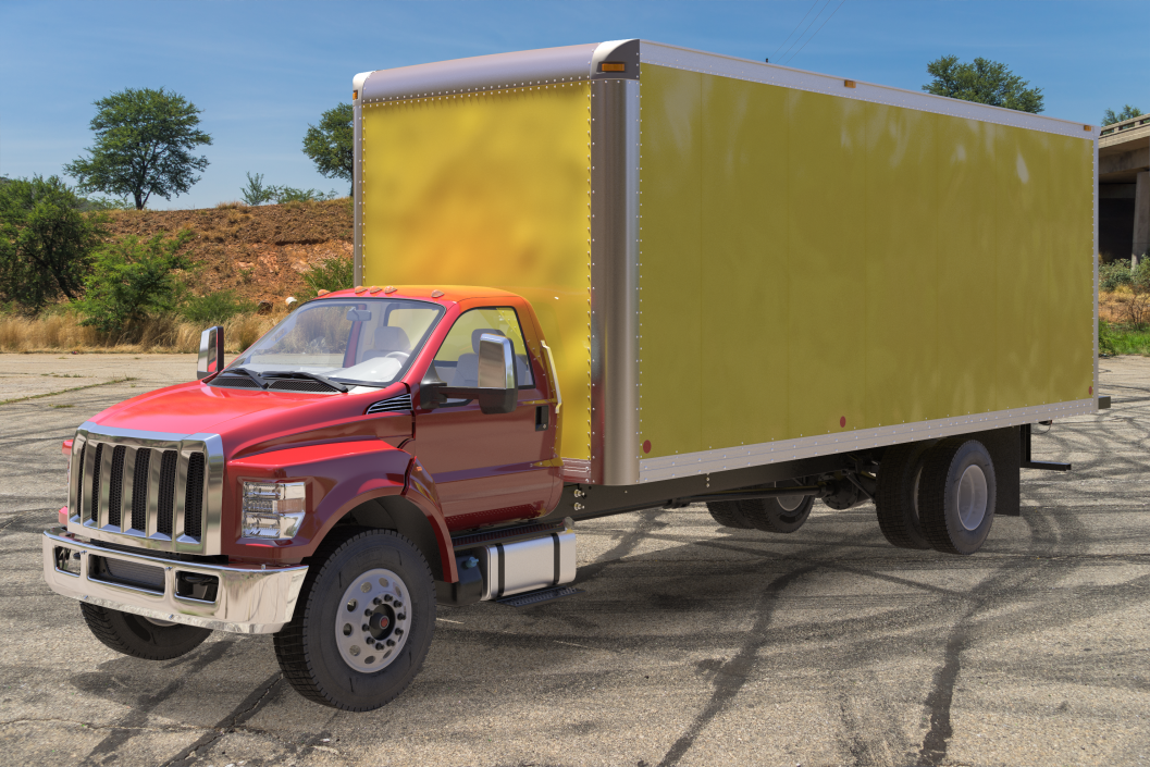 3D Straight Truck Generic Simple Interior model