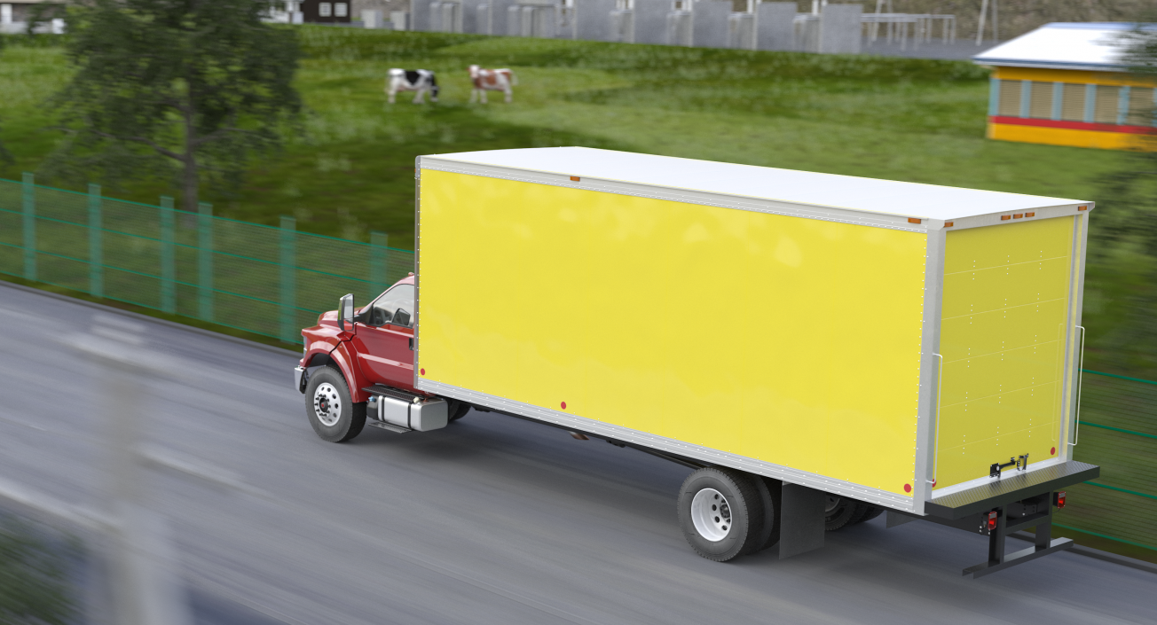 3D Straight Truck Generic Simple Interior model