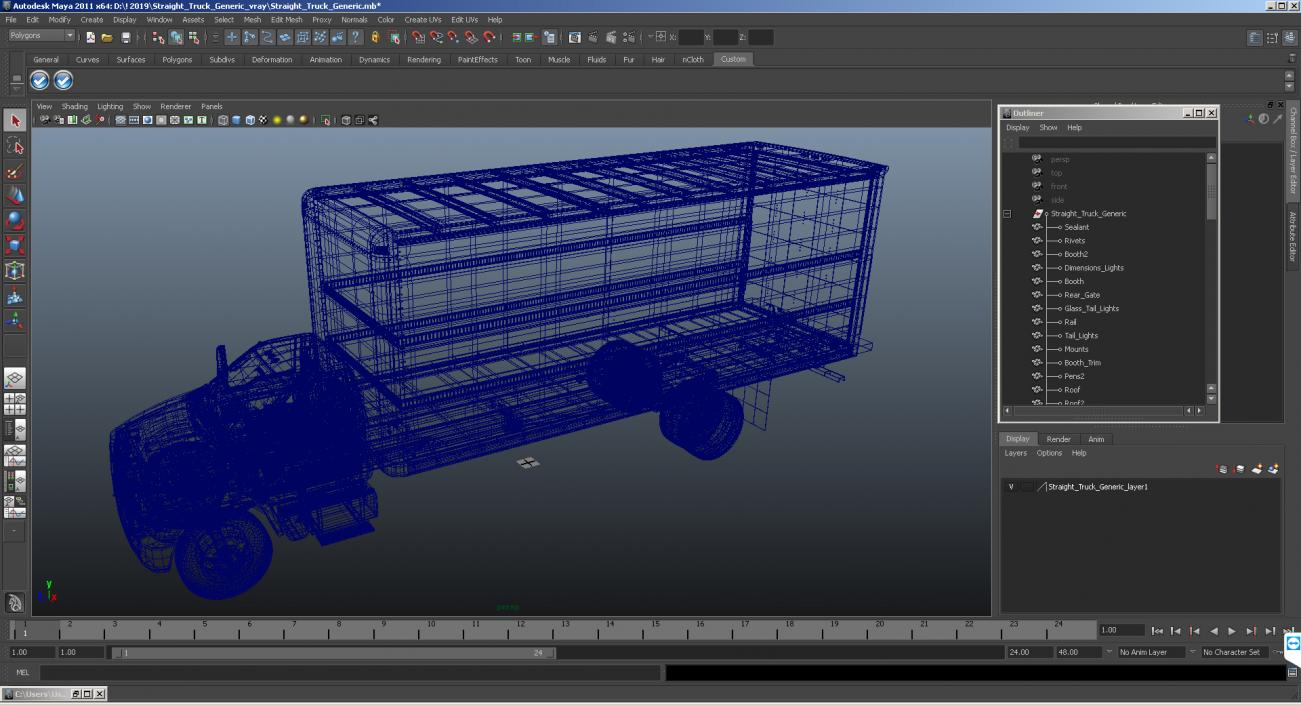 3D Straight Truck Generic Simple Interior model