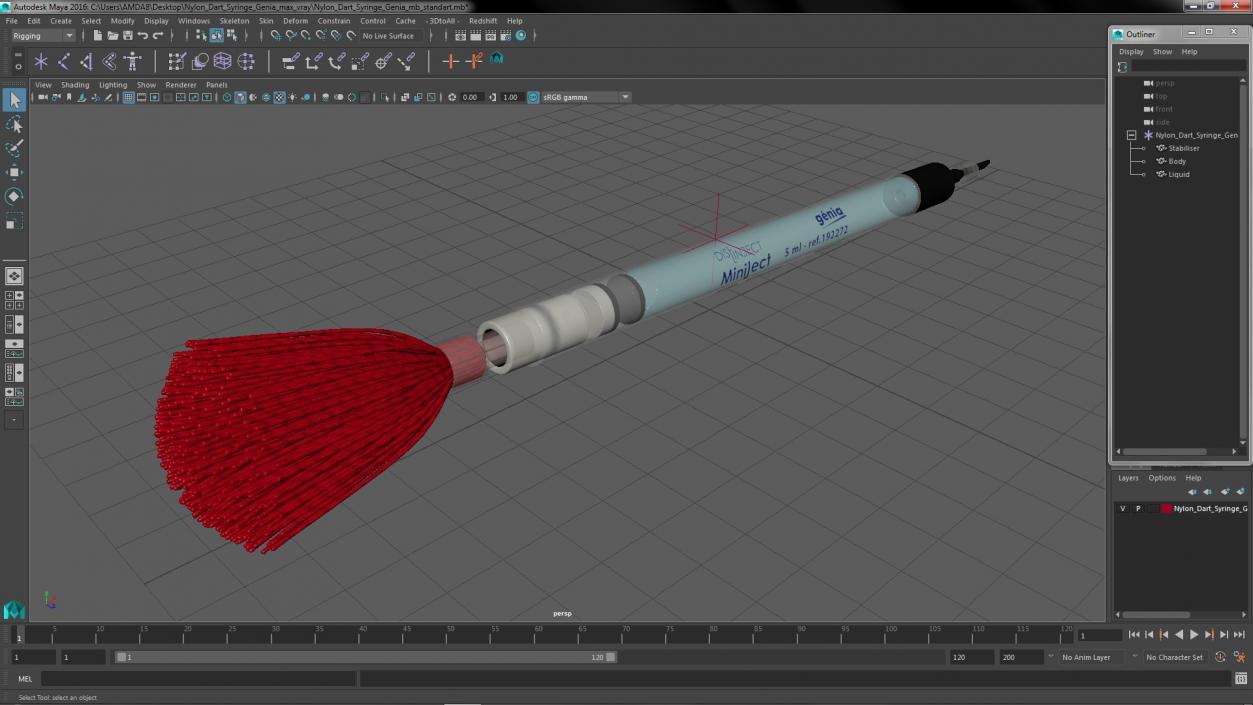 Nylon Dart Syringe Genia 3D model