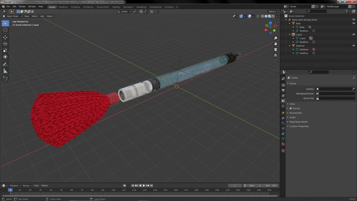 Nylon Dart Syringe Genia 3D model