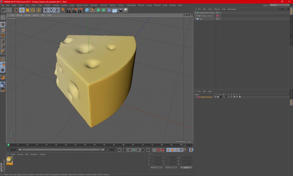 3D Grated Cheese model