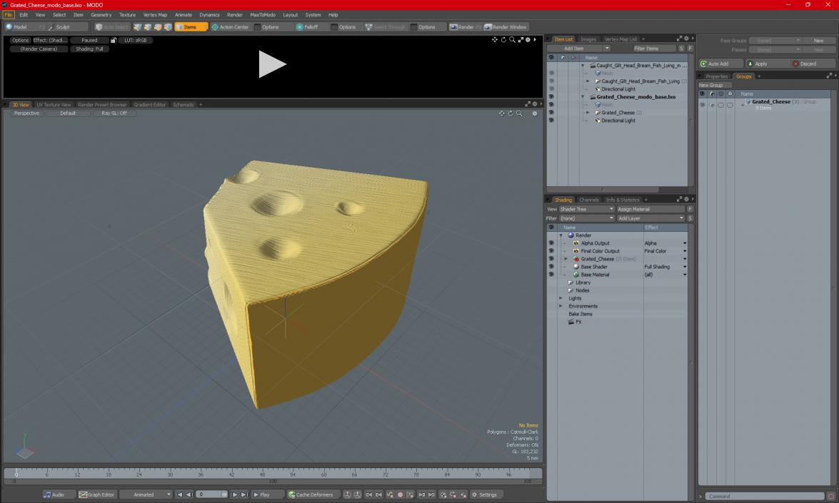 3D Grated Cheese model