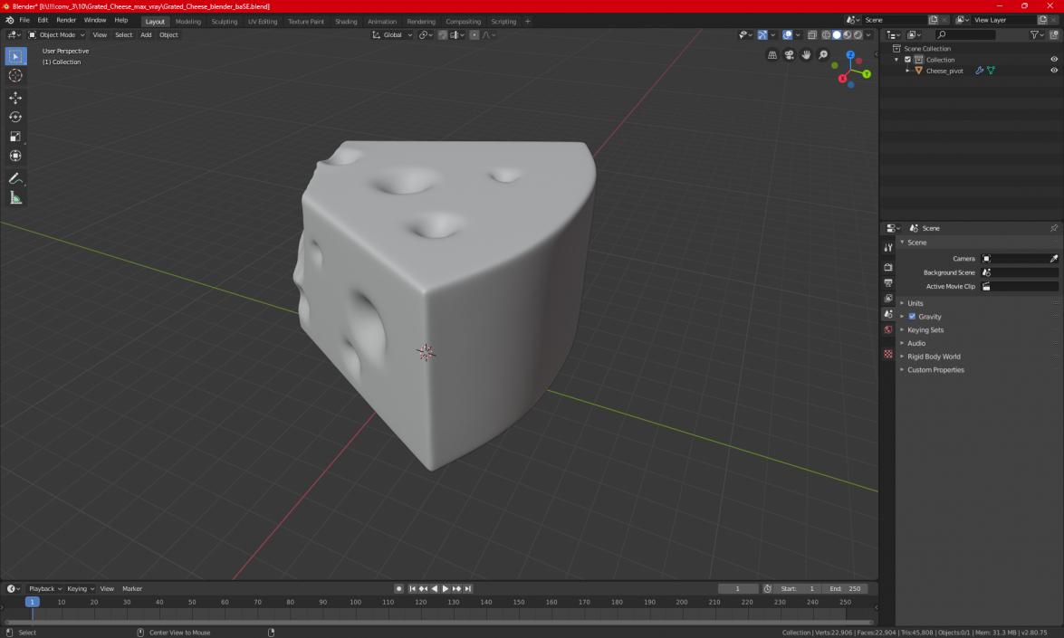 3D Grated Cheese model