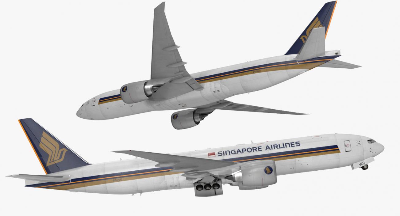 Boeing 777 Freighter Singapore Airlines 3D model