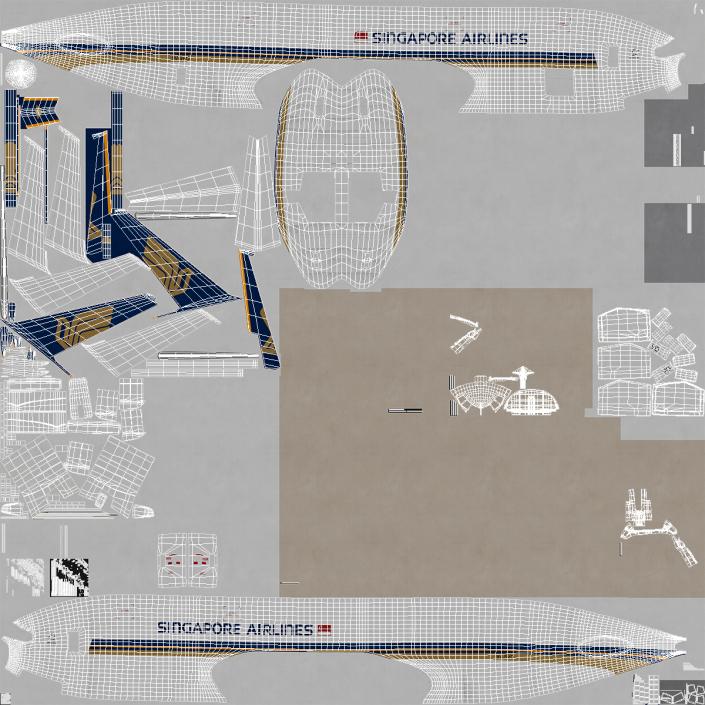 Boeing 777 Freighter Singapore Airlines 3D model