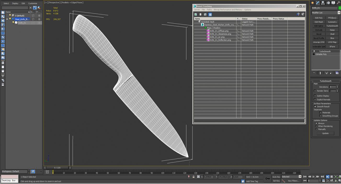 Stainless Steel Kitchen Knife 3D model