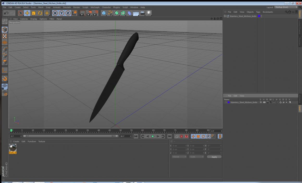 Stainless Steel Kitchen Knife 3D model
