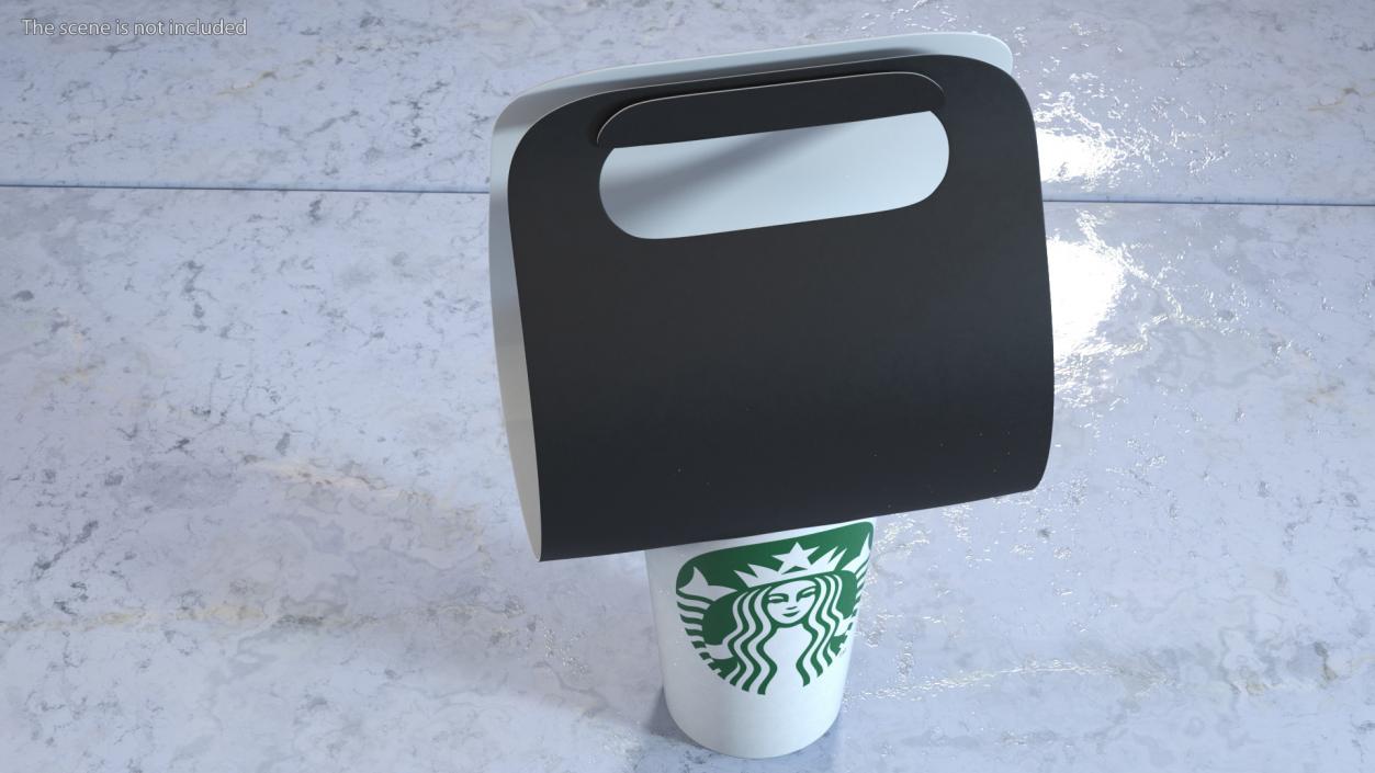 Coffee Cup in Black Paper Take Away Holder 3D