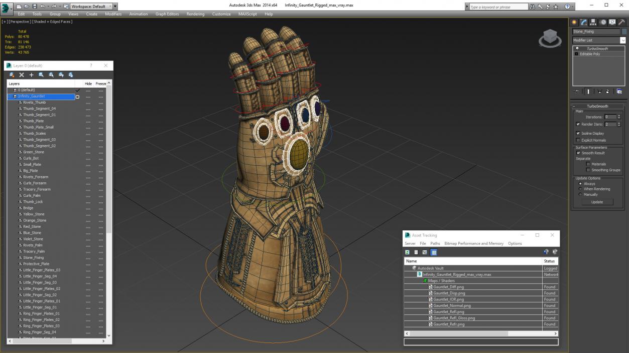 3D Infinity Gauntlet Rigged for Cinema 4D model